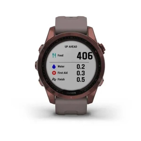 Смарт-часы Garmin fenix 7S Sapphire Solar темно-бронзовые титановые с глиняно-серым ремешком