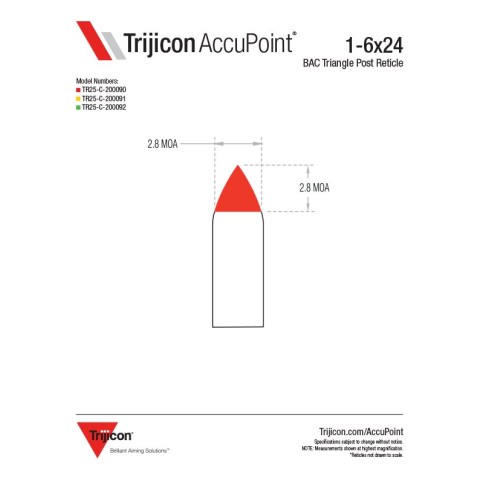 Приціл оптичний TRIJICON AccuPoint 1-6x24 (30 мм) illum. BAC Red Triangle Tritium/Fiber Optics SFP