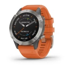 Смарт-часы Garmin fenix 6 Pro Sapphire титановые с темно-оранжевым ремешком
