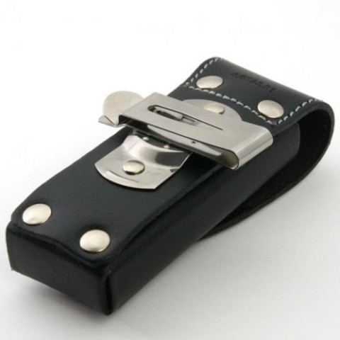 Чохол на пояс Victorinox 111мм шкір.чорн на липучці з повор. кліпом до 4 шарів