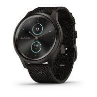 Смарт-годинник Garmin vivomove Style із графітовим корпусом та чорним ремінцем