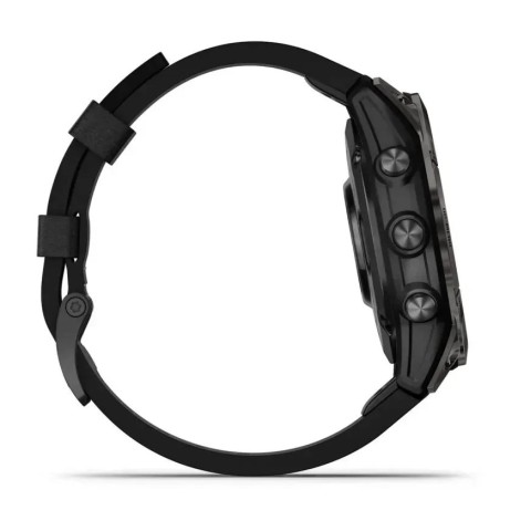 Смарт-годинник Garmin epix Pro Gen 2 Sapphire Edition (47мм) карбоново-сірий титановий DLC з чорним шкіряним ремінцем