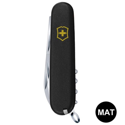 Ніж Victorinox Huntsman Mat 91мм,15функ,чорн.мат,жовт.лого