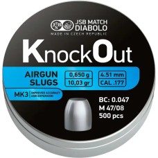 Пули пневм JSB KnockOut Slugs .177 MK3 4,51 мм 0,650 гр (500 шт/уп)