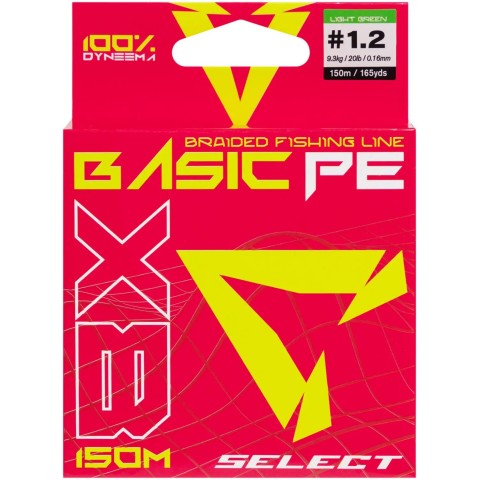 Шнур Select Basic PE 8X Light Green 150m #1.2/0.16mm 20lb/9.3kg