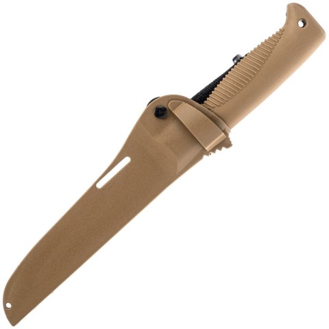 Нож Peltonen M95, покрытие PTFE Teflon, coyote, coyote композитный чехол