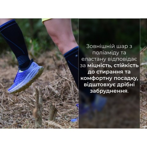 Водонепроникні шкарпетки Dexshell Longlite Socks 2.0, сірі полоски, розмір M (39-42)