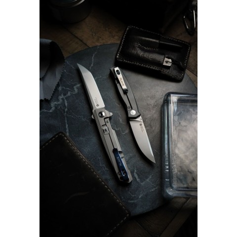Ніж складаний туристичний Ruike M126-TZ, (9.1 см) steel 154СМ / TC4 (титан) сірий