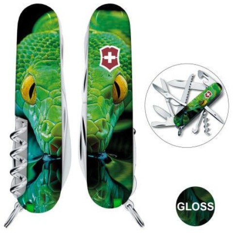 Ніж Victorinox Swiss Army Huntsman Zodiac Зелена дерев'яна змія