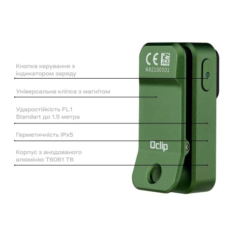 Фонарь Olight Oclip OD Green