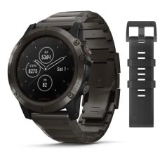 Смарт-годинник Garmin fenix 5X Plus Sapphire сірий титановий DLC з титановим ремінцем