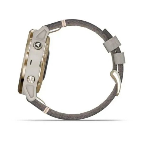 Смарт-часы Garmin fenix 6S Pro Solar Edition светло-золотистые с серым замшевым ремешком