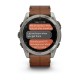 Смарт-годинник Garmin fenix 8 AMOLED (51 мм) Sapphire титановий з каштановим шкіряним ремінцем