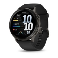 Спортивний годинник Garmin Venu 4 45 мм Black із чорним силіконовим ремінцем 010-03014-00