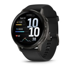 Спортивний годинник Garmin Venu 4 45 мм Black із чорним силіконовим ремінцем 010-03014-00