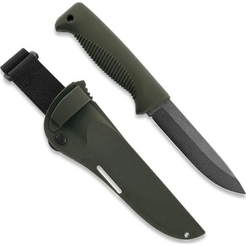 Ніж Peltonen M07 (N690), без покриття, хакі, хакі композитний чохол