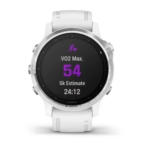 Смарт-годинник Garmin fenix 6S білий з білим ремінцем