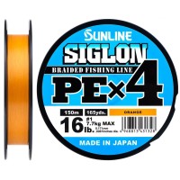 Шнур Sunline Siglon PE х4 300m (оранж.) #1.7/0.223mm 30lb/13.0kg