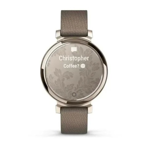 Смарт-годинник Garmin Lily 2 Classic кремово-золотистий із кавовим нейлоновим ремінцем