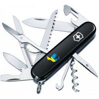 HUNTSMAN UKRAINE  91мм/15функ/черн /штоп/ножн/пила/крюк /Голубь мира син-желт.