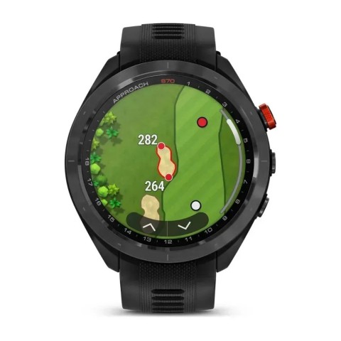 Смарт-часы Garmin Approach S70 (47 мм) с черным керамическим безелем и черным ремешком