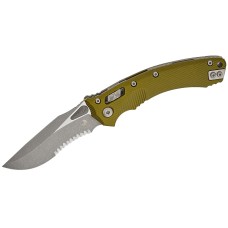Ніж Microtech Amphibian Ram-Lok, клинок напівсер. Apoc Fluted,  руків'я G10 OD Green