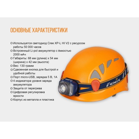Ліхтар налобний Fenix HL40R Cree XP-LHIV2 LED сірий