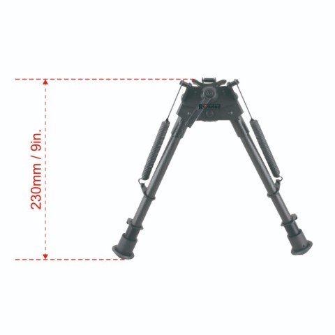 Сошки Vector Optics 230-345 мм Карбонове волокно, підпружинені з ричагом