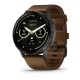 Спортивний годинник Garmin Venu 4 45 мм Slate Black із чорним силіконовим та Brown коричневим шкіряним ремінцями 010-03014-03