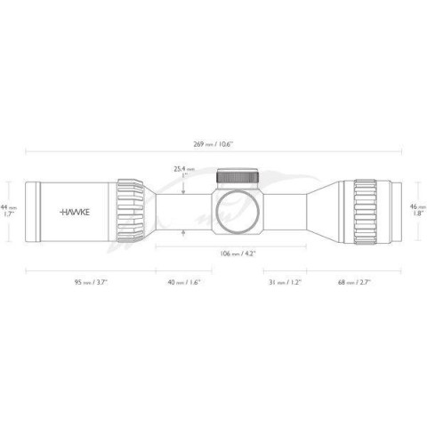 Прицел оптический Hawke Airmax 2-7х32 c сеткой AMX