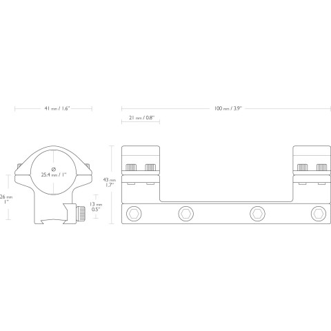 Моноблок Hawke Match Mounts 1