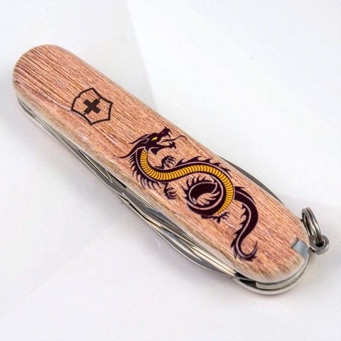 Ніж Victorinox Spartan Zodiac 91мм,12функ ,Дерев'яний дракон