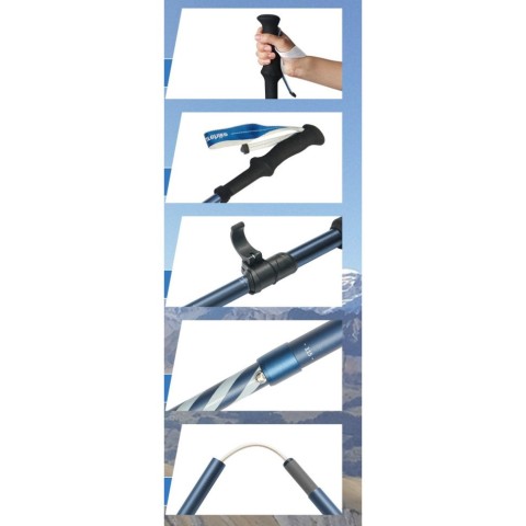 Комплект із п'ятисекційних складаних трекінгових палиць Naturehike CNK2450DS013 Gale Pro, 115-135 см, 2 шт, сині