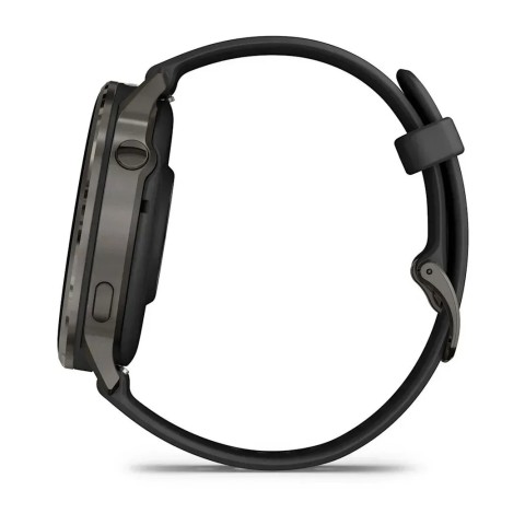 Смарт-годинник Garmin Venu 4 (45 мм) сланцевий з чорним силіконовим ремінцем