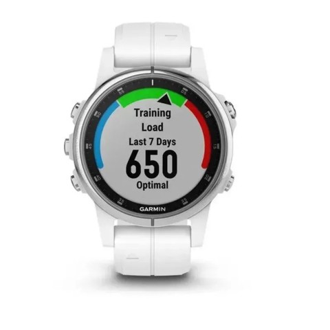 Смарт-годинник Garmin fenix 5S Plus Sapphire білий з білим ремінцем