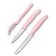 Набір кухонний Victorinox SwissClassic Paring Set 3шт з рож. ручкою (2 ножа, овощечистка Universal) у подар.упак.
