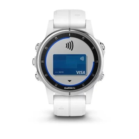 Смарт-годинник Garmin fenix 5S Plus Sapphire білий з білим ремінцем