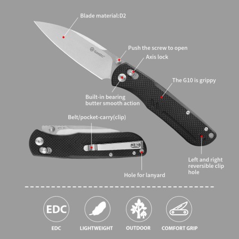 Ніж складаний Ganzo G771-BK чорний