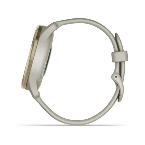 Смарт-годинник Garmin vivomove Trend з кремово-золотистим сталевим безелем, корпусом та ремінцем кольору французький сірий