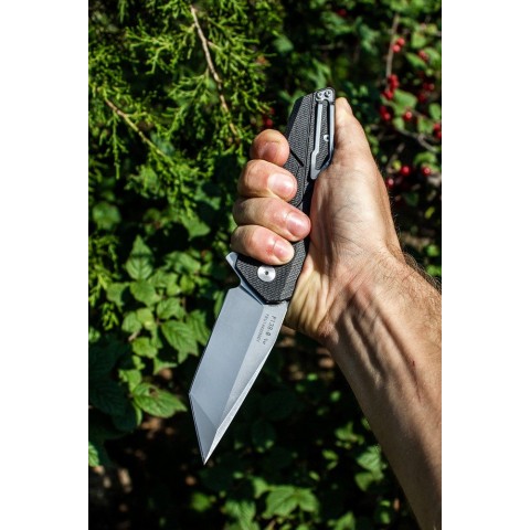 Ніж складаний туристичний Ruike P138-B, (9 см) 14C28N / G10 чорний