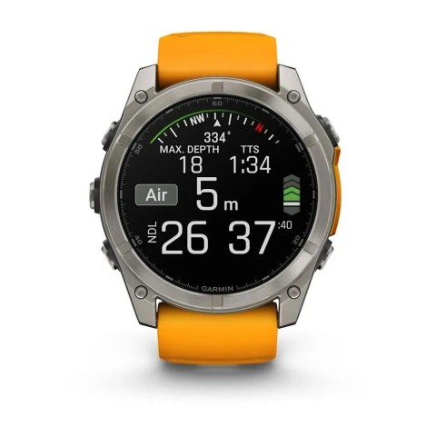 Смарт-часы Garmin fenix 8 AMOLED (51 мм) Sapphire титан оранжевый/графит