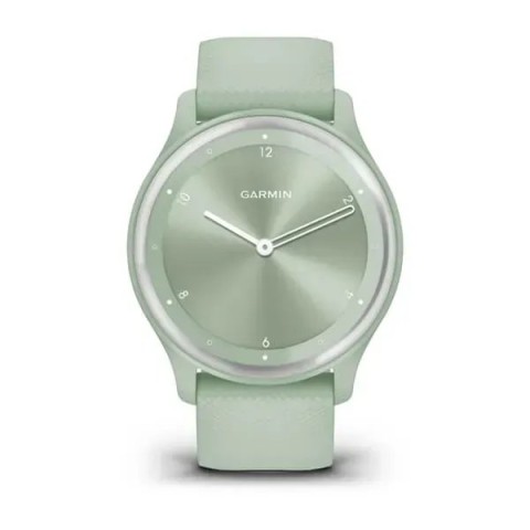 Смарт-часы Garmin vivomove Sport цвета ментола с силиконовым ремешком и серебристыми вставками