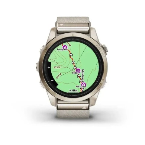 Смарт-часы Garmin epix Pro Gen 2 Sapphire Edition (42мм) нежно-золотистый с нейлоновым ремешком кремового цвета