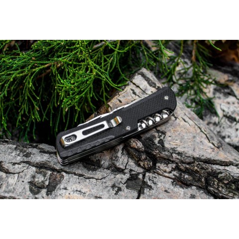 Багатофункціональний ніж Ruike Trekker LD31-B, (8.5 см) 12C27 / G10 чорний, 14 інстр.