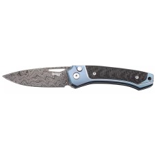 Нож Lionsteel Twain Damascus Titanium Carbon Fiber Blue