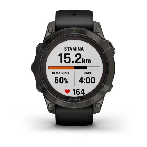 Смарт-годинник Garmin fenix 7 Pro Sapphire Solar Edition карбоново-сірий титановий DLC з чорним ремінцем