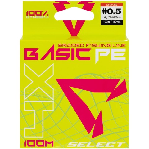 Шнур Select Basic PE Orange 100m #0.5/0.08mm 8lb/4kg