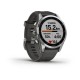 Смарт-часы Garmin fenix 7S серебристые с ремешком графитового цвета