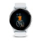 Смарт-годинник Garmin Venu 3 білий зі сріблястим сталевим безелем і силіконовим ремінцем