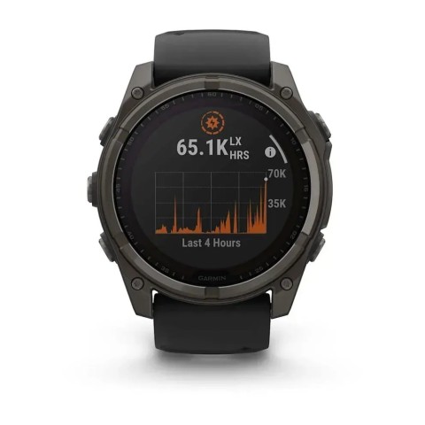 Смарт-годинник Garmin fenix 8 (51 мм) Sapphire Solar карбоново-сірий DLC титан чорний/гравійно-сірий